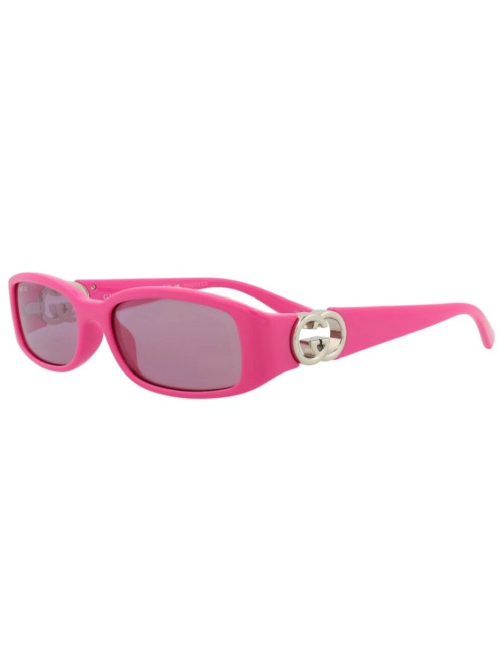 New Gucci Women's Sunglasses Square Rectangle Injection Frame Fuchsia Fuchsia